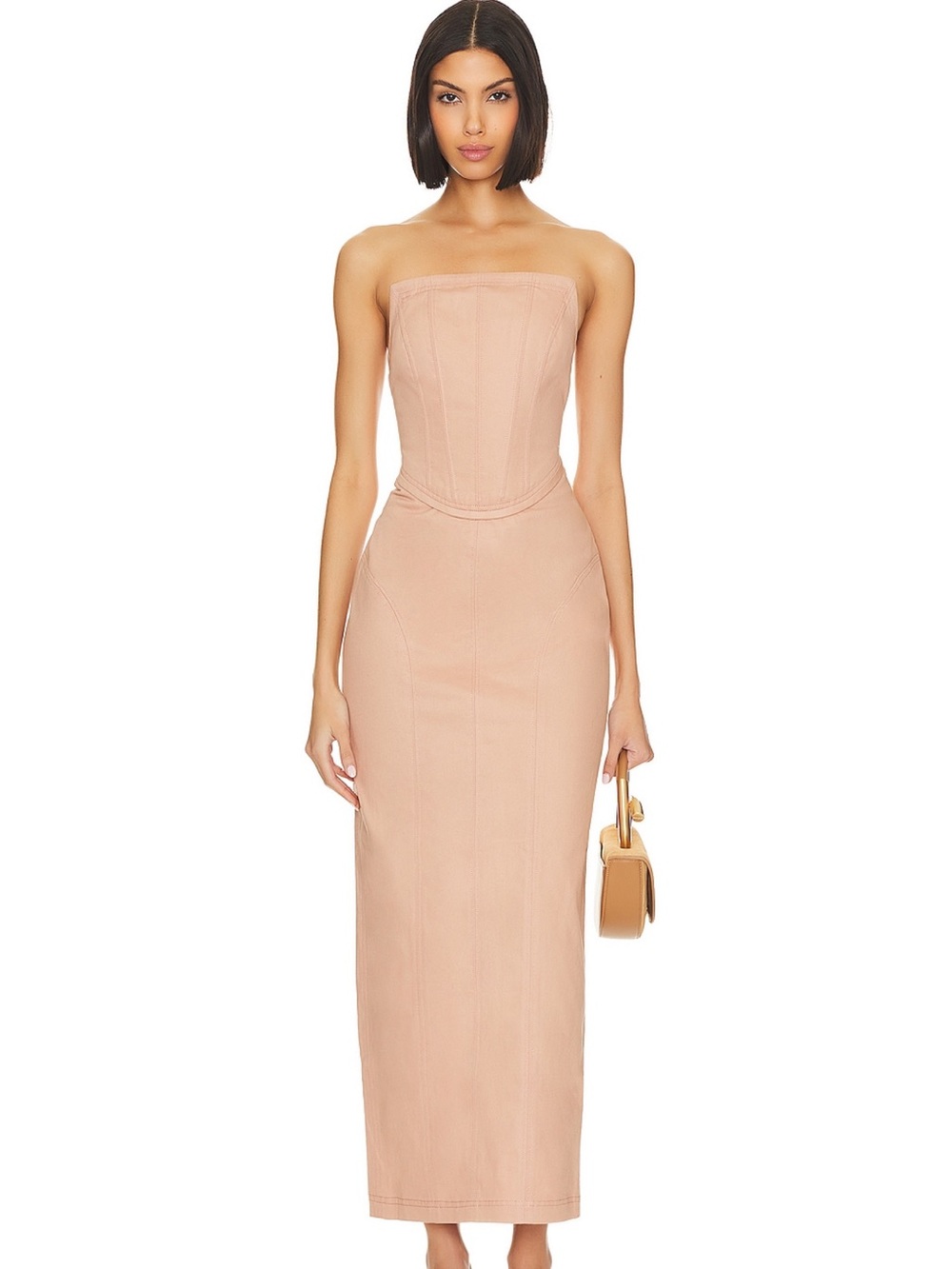 LPA Strapless Maxi Dress in Nude Blush